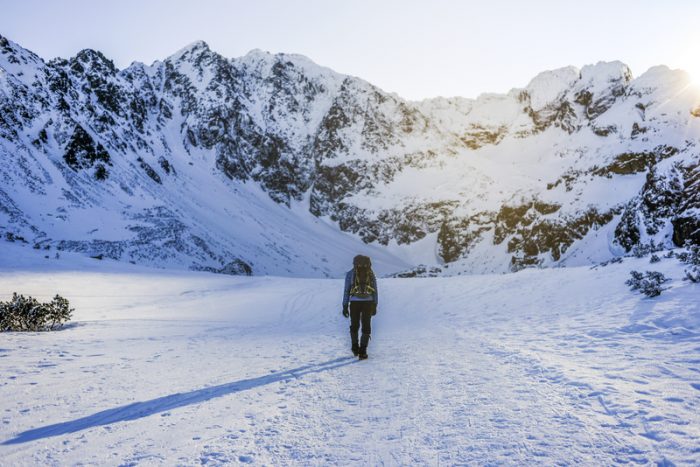hiken in de winter